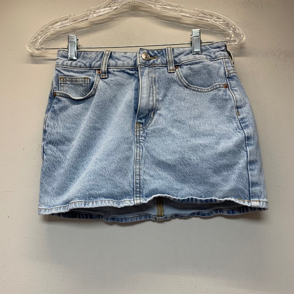 PacSun Denim Mini Skirt Womens 23 Light Blue Excellent‎ High Rise 5-Pocket